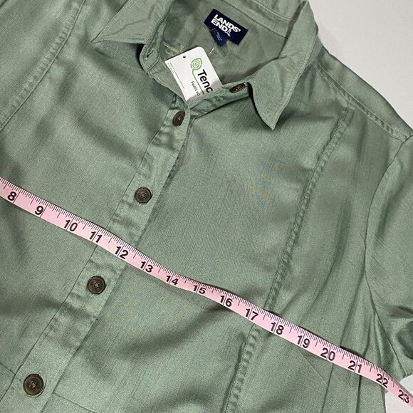 Lands End Womens XL Tencel Button-Front Shirt Dress With Belt - Picture 6 of 9